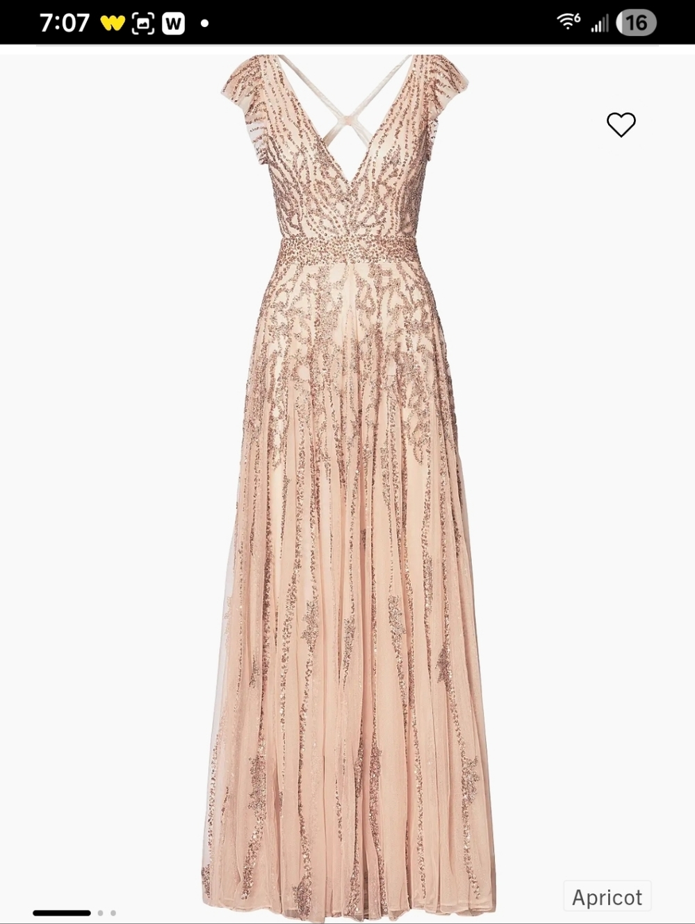 Mac Duggal Embellished Apricot Cut-Out Gown